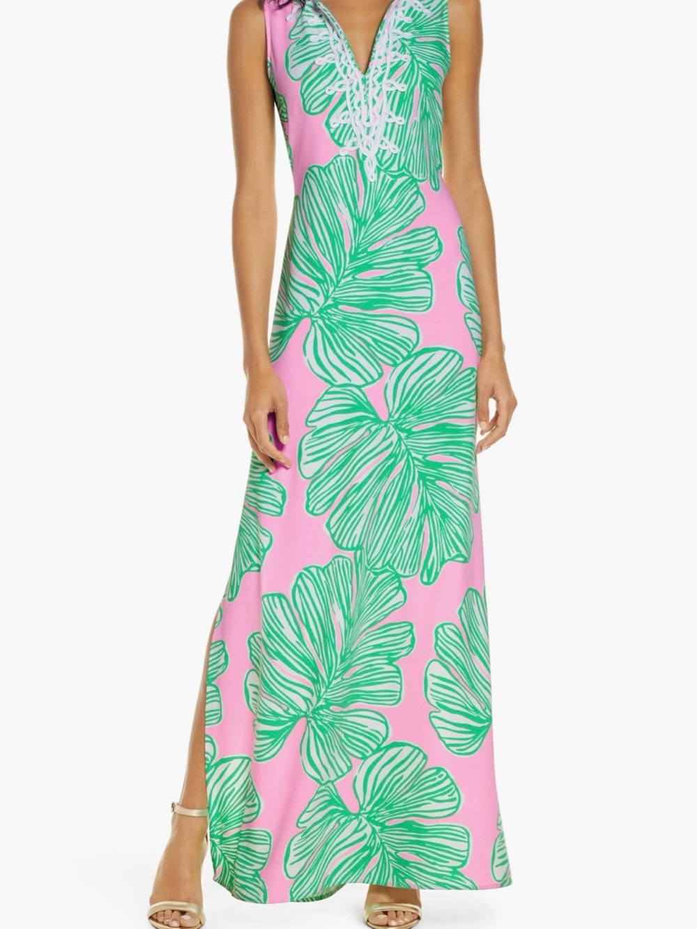 Lilly Pulitzer Carlotta Maxi Dress in Who Let The Fronds Out. Size 14